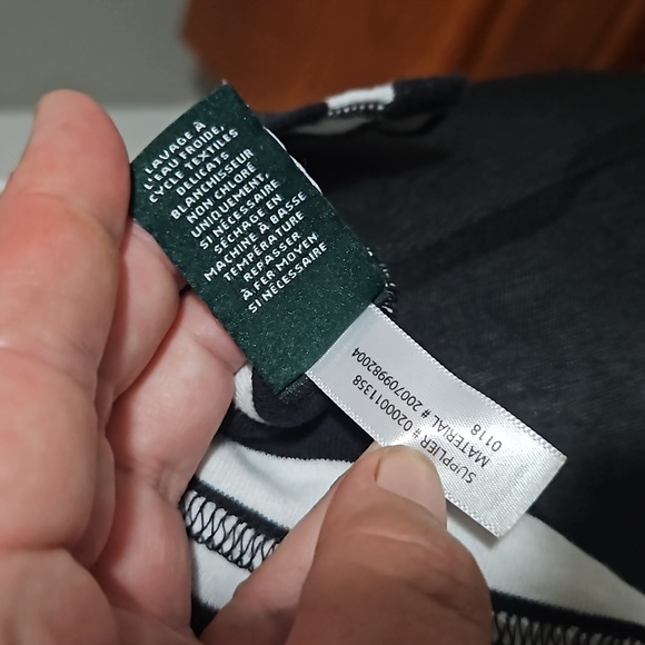 Ralph Lauren Cotton Black & White Stripped Ladies Top Size S. Sleeves ½-Length - Picture 10 of 11